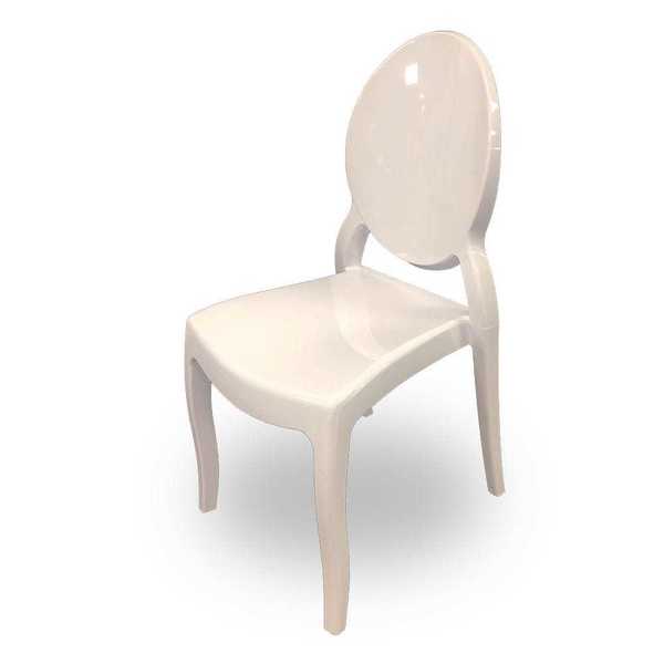 Atlas Commercial Products Sofia Stacking Chair with UV Protection, White SC4WH
